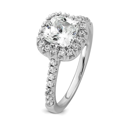 Platin-Verlobungsring mit Halo-Fassung für Kissenschliff, Semi-Mount, Labor gezüchteter Diamant VS/SI+ G+