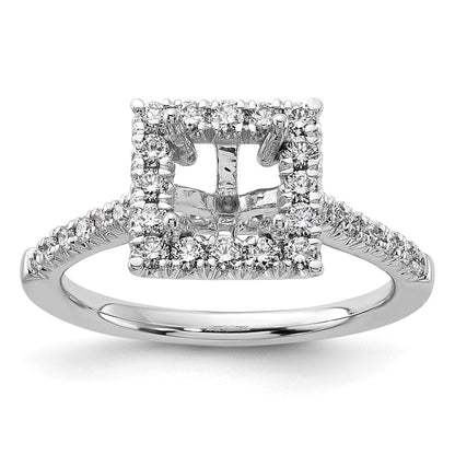 Verlobungsring aus 14K Weißgold mit 0,5 ct. im Labor gezüchteten Diamanten VS/SI+ G+ und 1 ct. Princess-Diamant im Halo-Design als Mittelstein