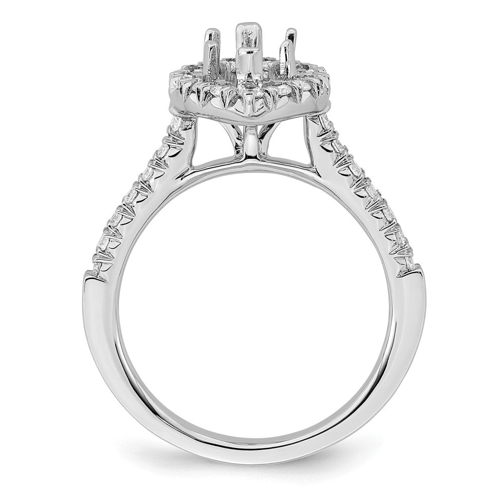 14K Weißgold Marquise-Halo-Ring mit simulierten Diamanten