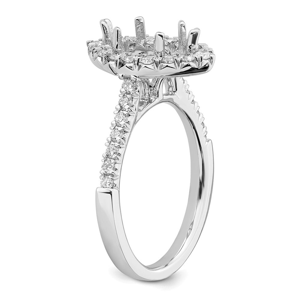 14K Weißgold Marquise-Halo-Ring mit simulierten Diamanten