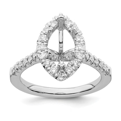 14K Weißgold Marquise-Halo-Ring mit simulierten Diamanten