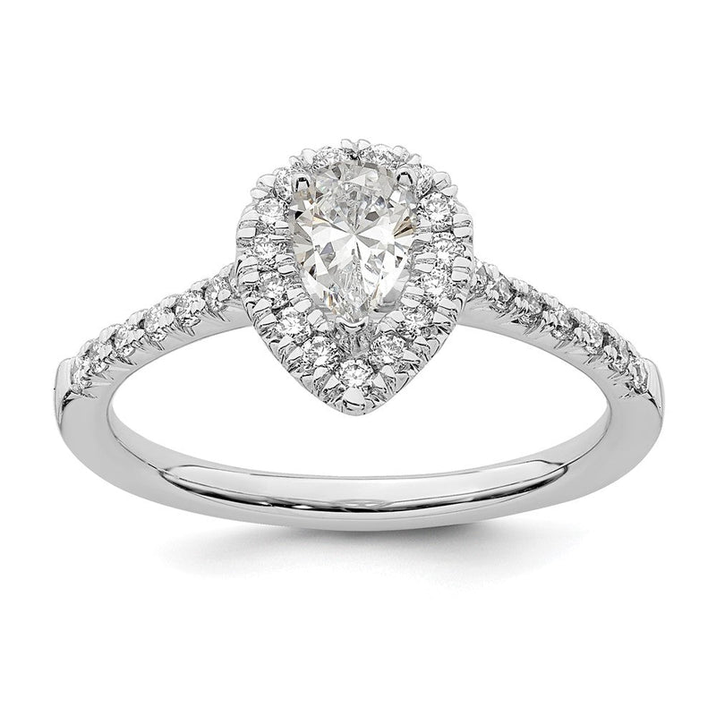 14K Weißgold True Origin 1/3 Karat Im Labor Gezüchtet Diamant Vs D E F Halbfassung Tropfen Heiligenschein Verlobungsring
