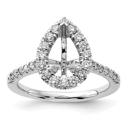 14K Weißgold 0,625 ct. Labor-Diamant VS/SI+ G+ 1,5 ct. Center Birnenschliff-Halo-Verlobungsring