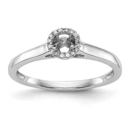 14K Weißgold Verlobungsring mit rundem simuliertem Diamanten und Halo