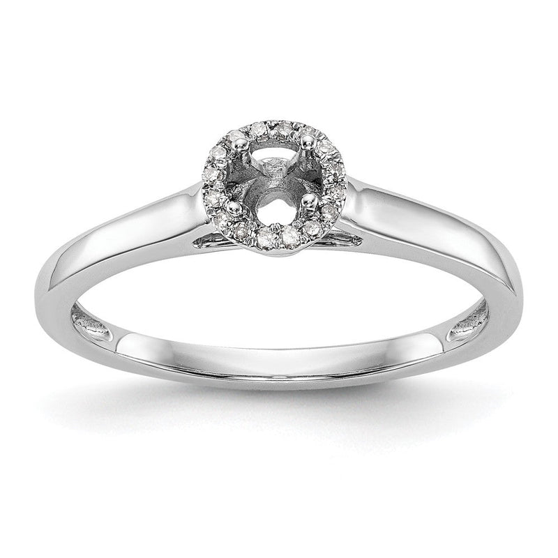 14K Weißgold Verlobungsring mit rundem simuliertem Diamanten und Halo