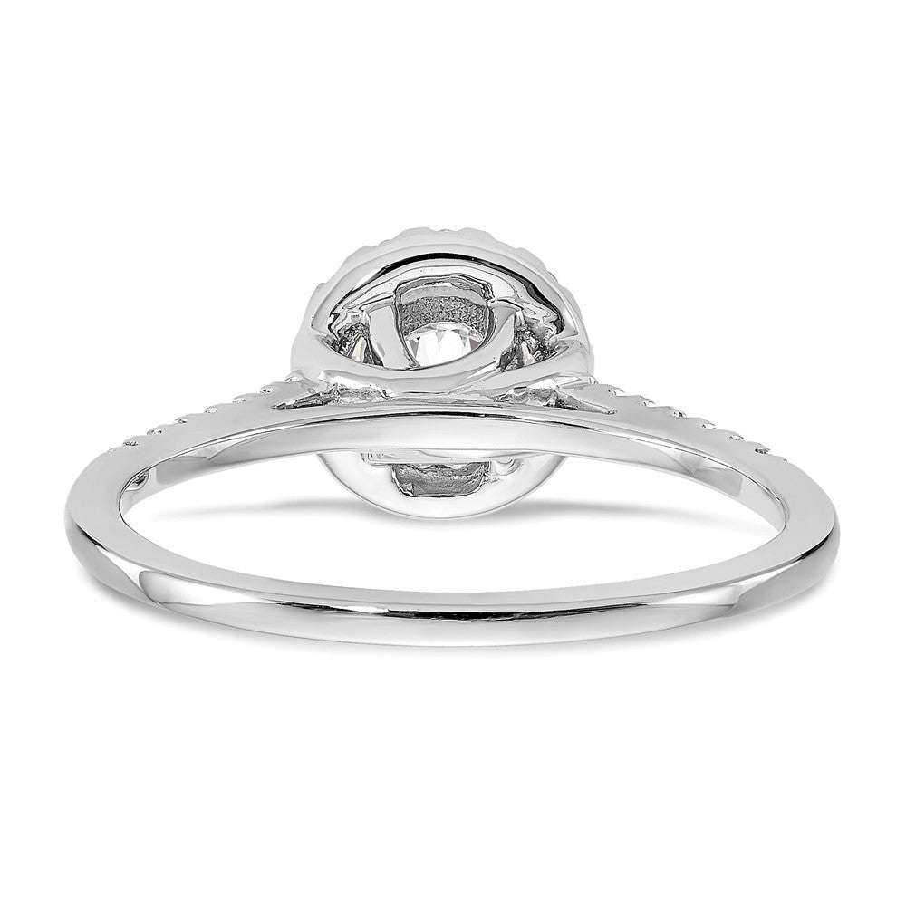 Verlobungsring mit 0,75 ct. natürlichen Diamanten im Halo-Design aus 14K Weißgold
