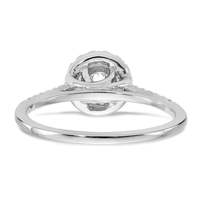 Verlobungsring mit 0,75 ct. natürlichen Diamanten im Halo-Design aus 14K Weißgold