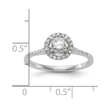 Verlobungsring mit 0,75 ct. natürlichen Diamanten im Halo-Design aus 14K Weißgold