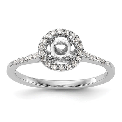 Verlobungsring mit 0,75 ct. natürlichen Diamanten im Halo-Design aus 14K Weißgold