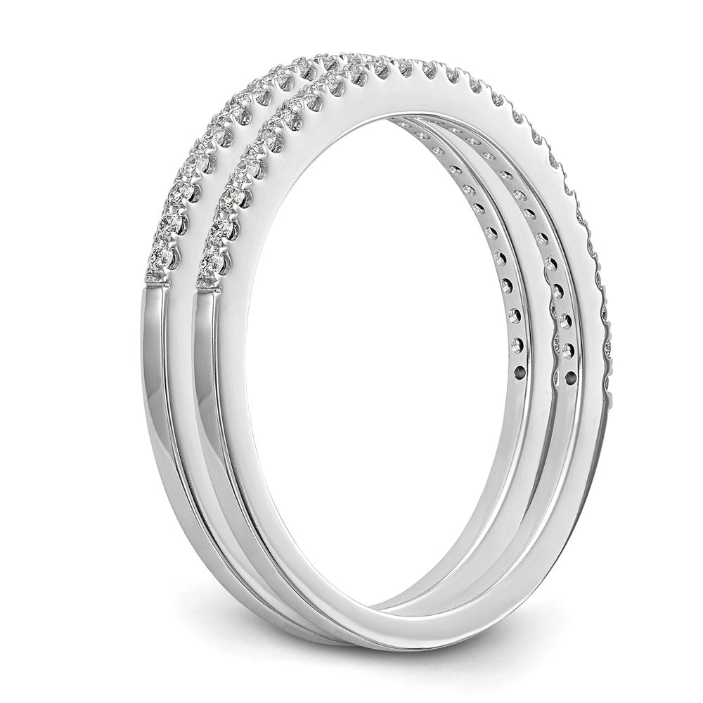 14K Weißgold Eheringe-Set aus zwei Ringen mit 0,25 ct. Laborgezüchteten Diamanten, VS/SI+ G+