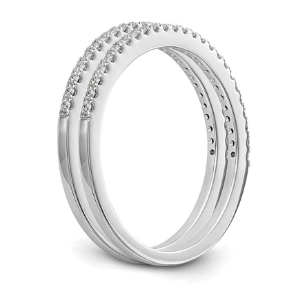 14K Weißgold Eheringe-Set aus zwei Ringen mit 0,25 ct. Laborgezüchteten Diamanten, VS/SI+ G+