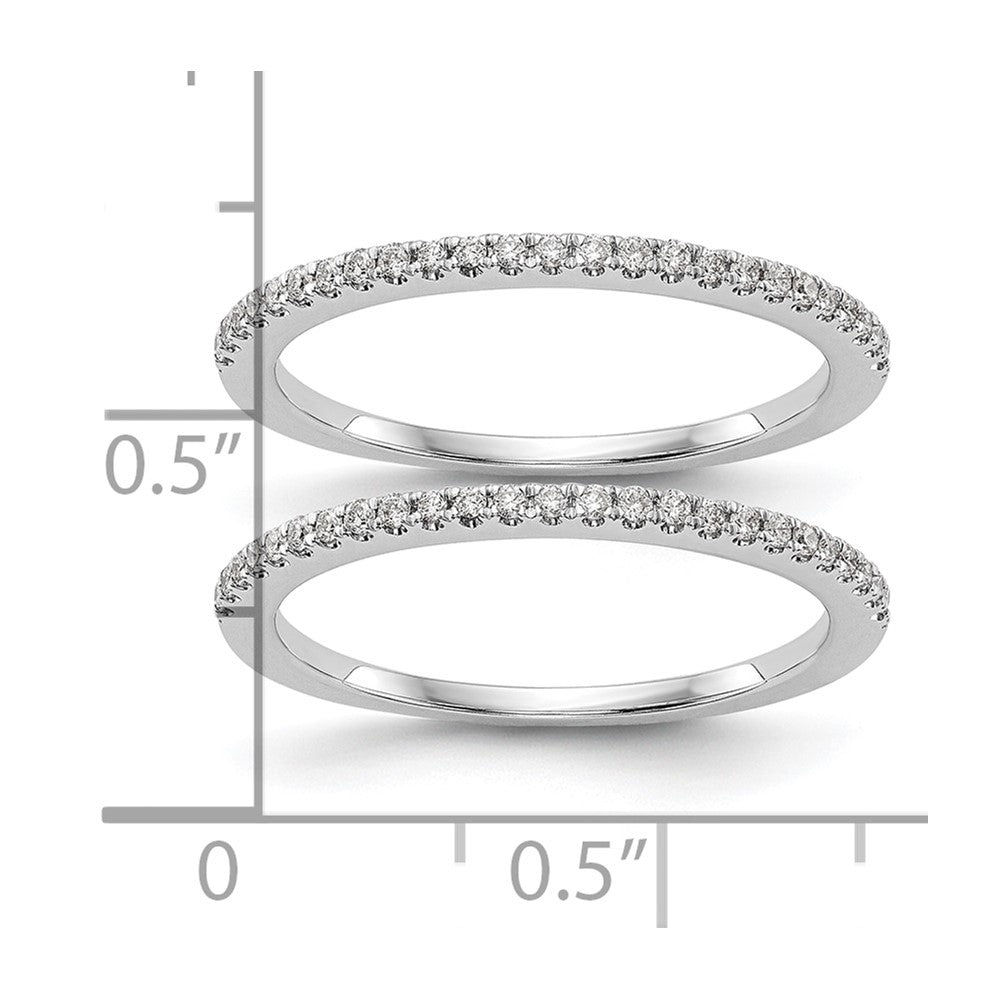 14K Weißgold Eheringe-Set aus zwei Ringen mit 0,25 ct. Laborgezüchteten Diamanten, VS/SI+ G+