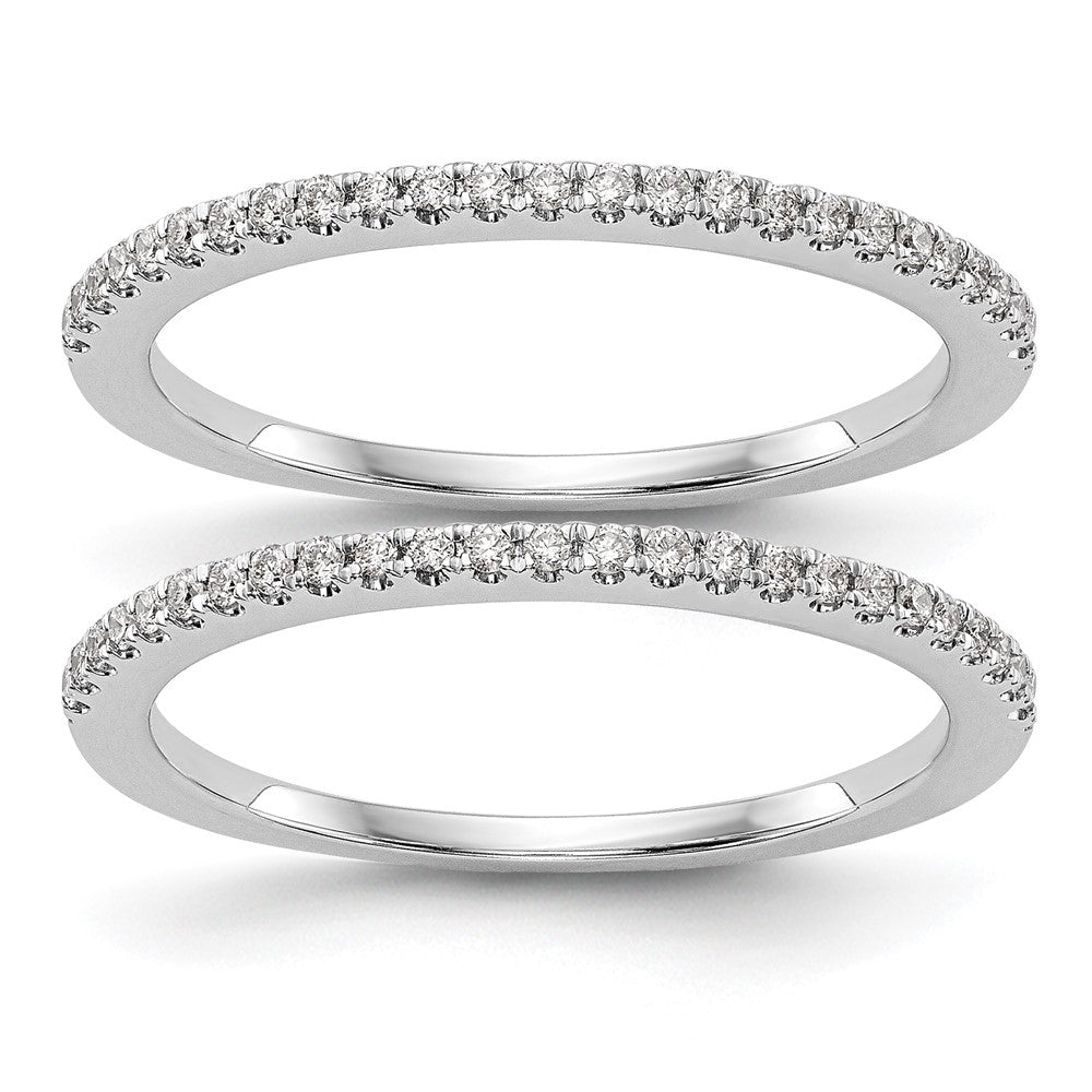14K Weißgold Eheringe-Set aus zwei Ringen mit 0,25 ct. Laborgezüchteten Diamanten, VS/SI+ G+