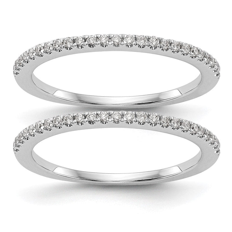 14K Weißgold Eheringe-Set aus zwei Ringen mit 0,25 ct. Laborgezüchteten Diamanten, VS/SI+ G+