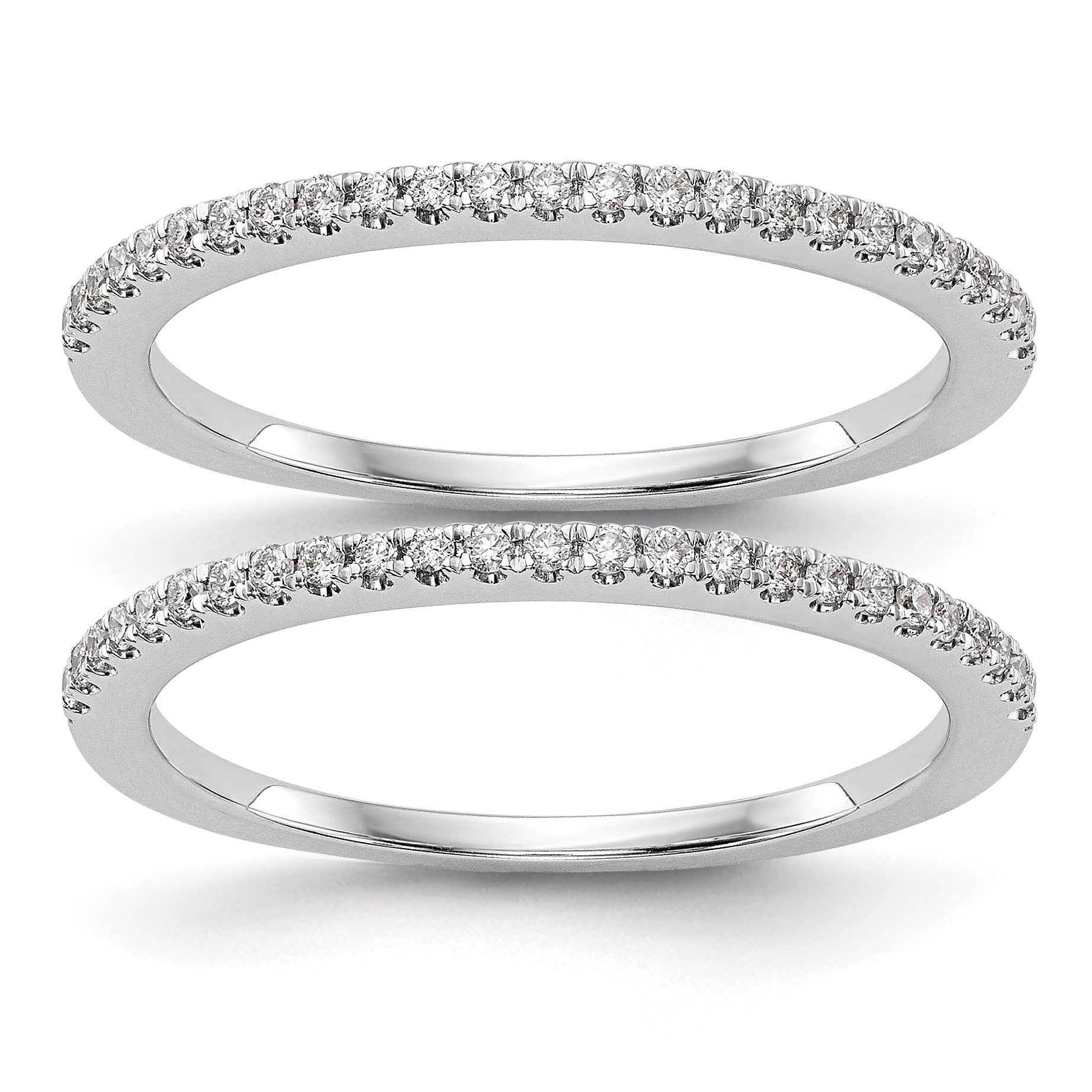 585 Weißgold Set aus 2 Eheringen mit natürlichen Diamanten 0,25 ct