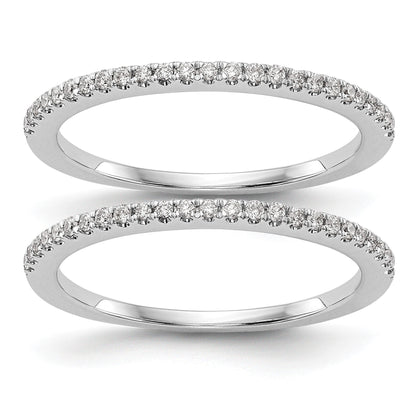 585 Weißgold Set aus 2 Eheringen mit natürlichen Diamanten 0,25 ct
