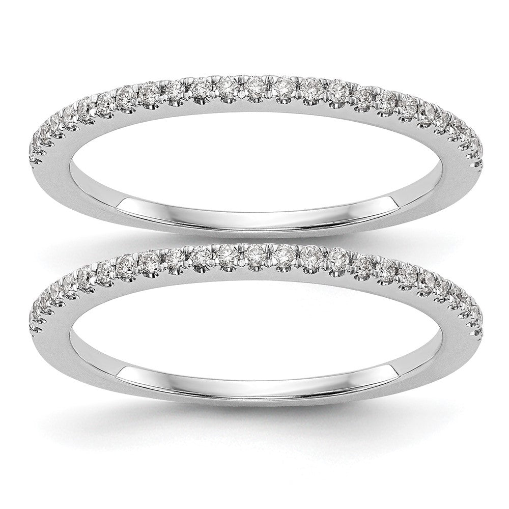 585 Weißgold Set aus 2 Eheringen mit natürlichen Diamanten 0,25 ct