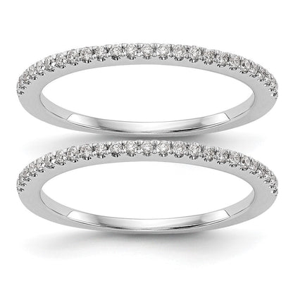 585 Weißgold Set aus 2 Eheringen mit natürlichen Diamanten 0,25 ct