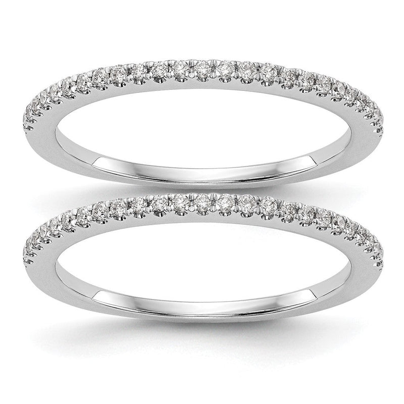 585 Weißgold Set aus 2 Eheringen mit natürlichen Diamanten 0,25 ct