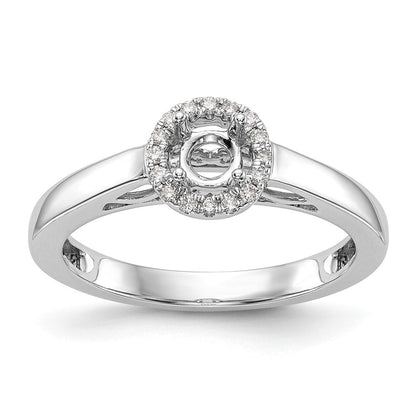 14K Weißgold Verlobungsring mit Halo und rundem simuliertem Diamanten