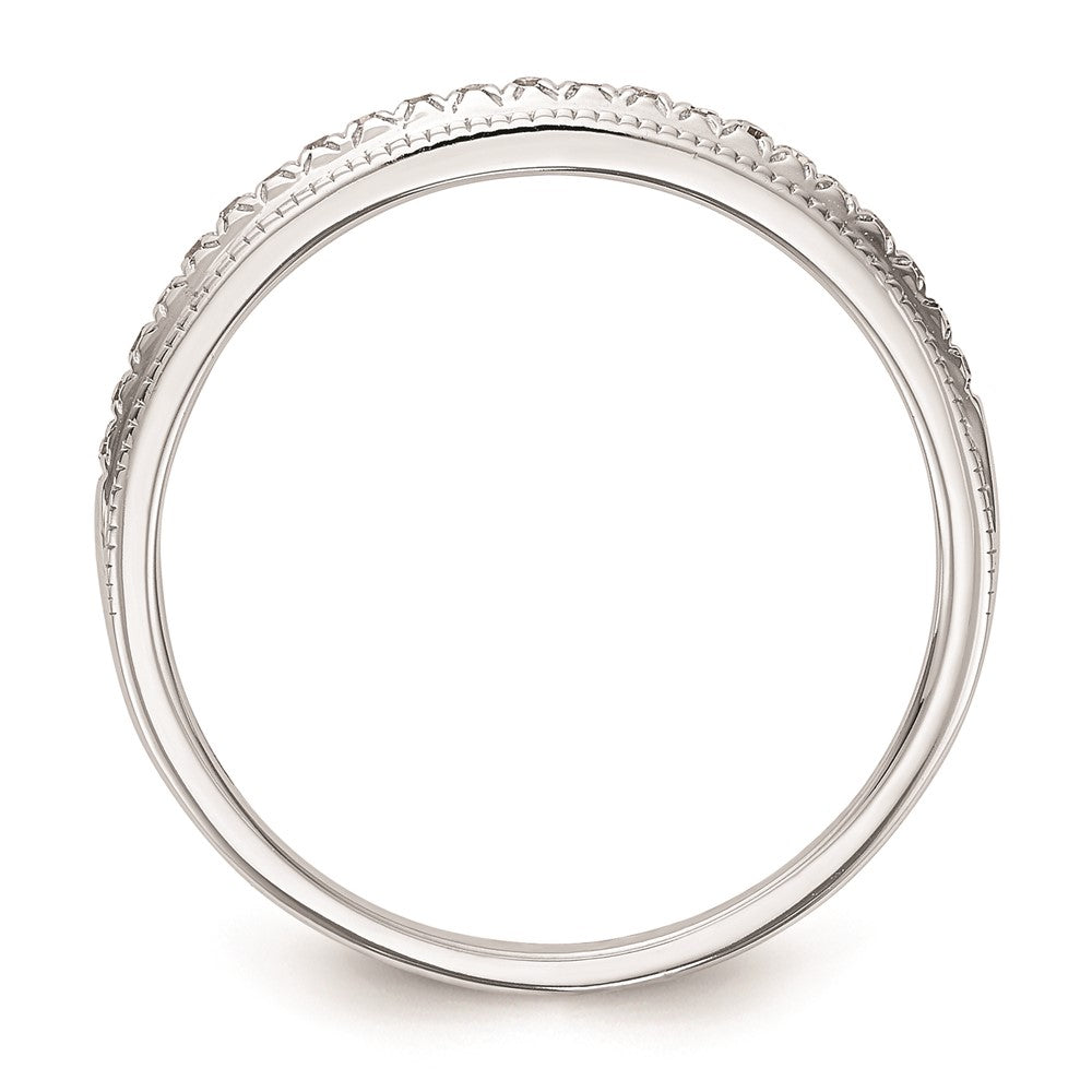 14K Weißgold Trauring-Set mit natürlichen Diamanten (0,132 ct)