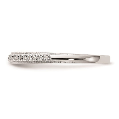 14K Weißgold Trauring-Set mit natürlichen Diamanten (0,132 ct)