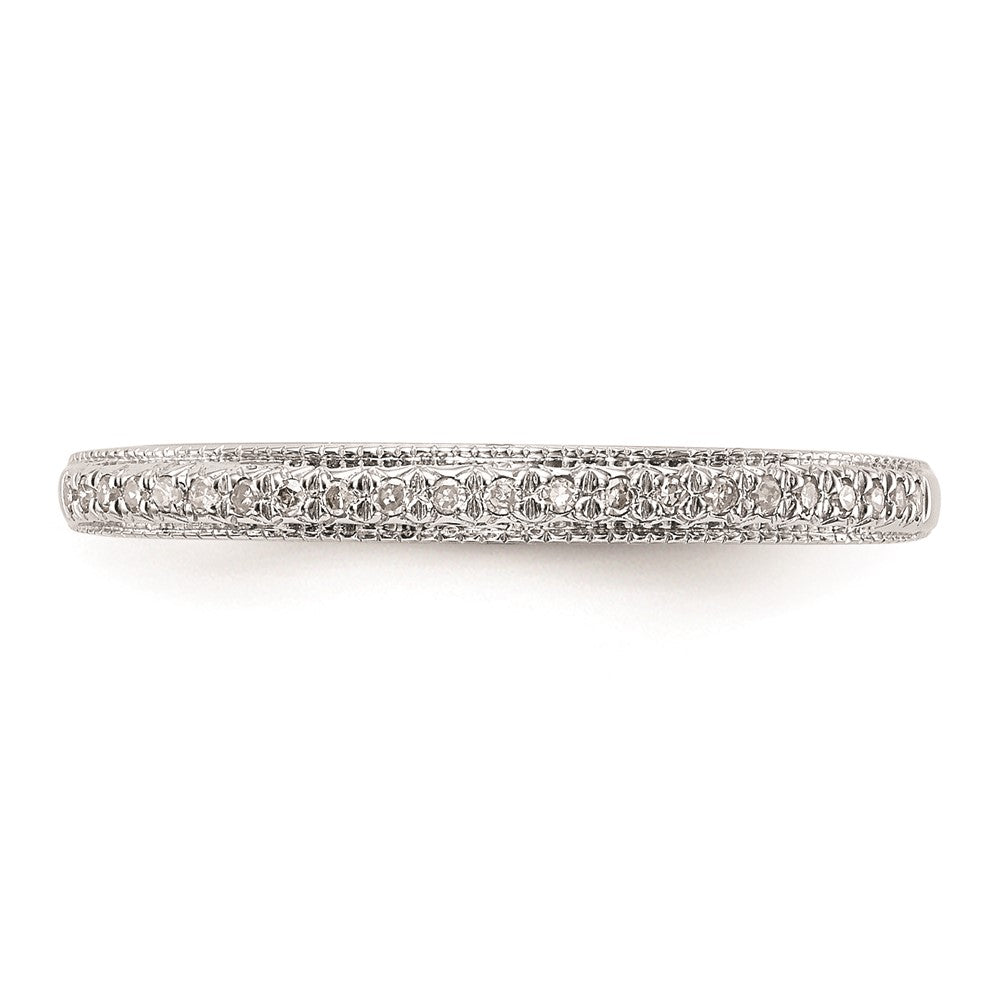 14K Weißgold Trauring-Set mit natürlichen Diamanten (0,132 ct)