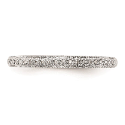 14K Weißgold Trauring-Set mit natürlichen Diamanten (0,132 ct)