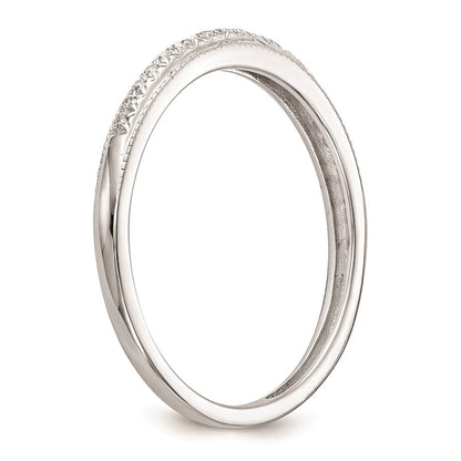 14K Weißgold Trauring-Set mit natürlichen Diamanten (0,132 ct)