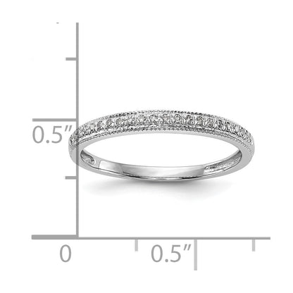 14K Weißgold Trauring-Set mit natürlichen Diamanten (0,132 ct)