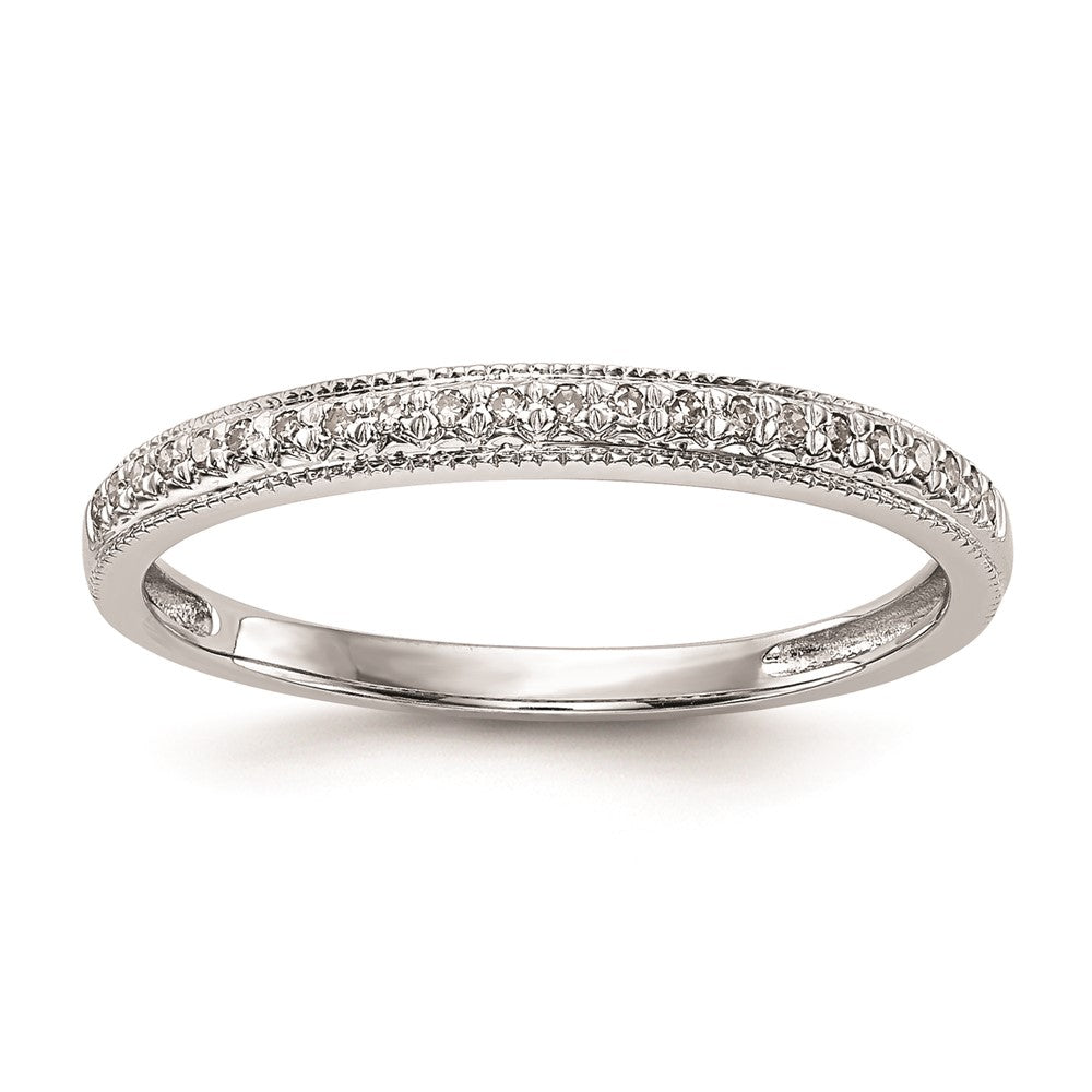 14K Weißgold Trauring-Set mit natürlichen Diamanten (0,132 ct)