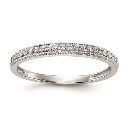 14K Weißgold Trauring-Set mit natürlichen Diamanten (0,132 ct)