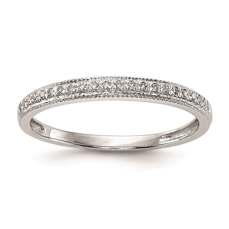 14K Weißgold Trauring-Set mit natürlichen Diamanten (0,132 ct)