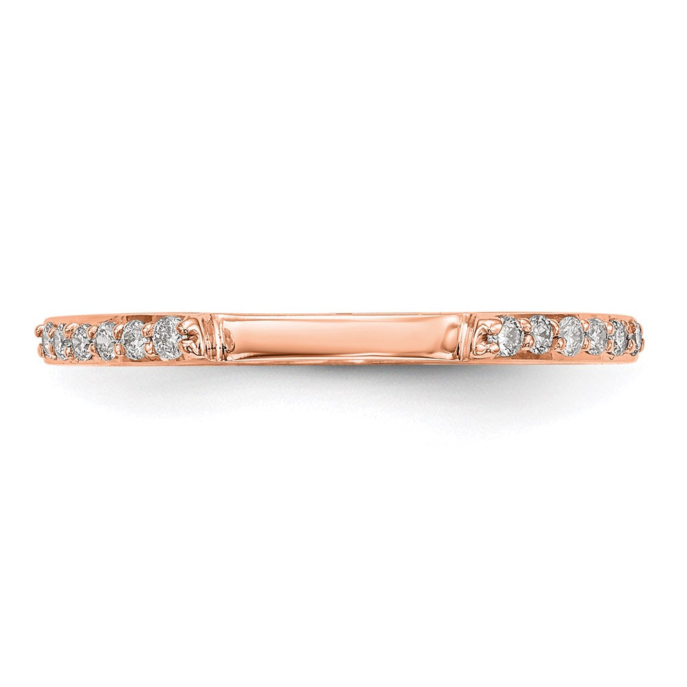 14K Roségold Eheringe-Set mit 2 echten Diamanten