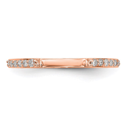 14K Roségold Eheringe-Set mit 2 echten Diamanten
