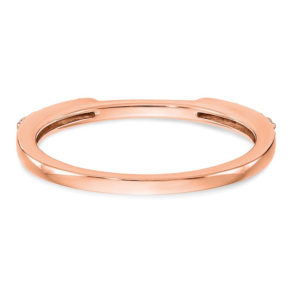 14K Roségold Eheringe-Set mit 2 echten Diamanten