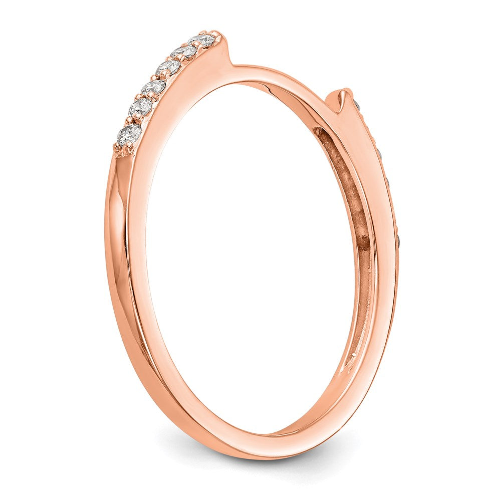 14K Roségold Eheringe-Set mit 2 echten Diamanten