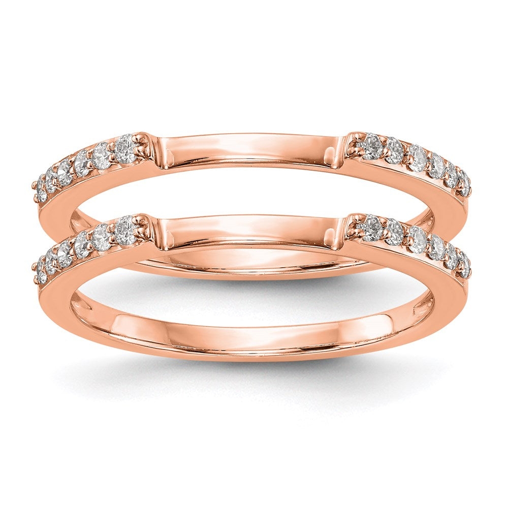 14K Roségold Eheringe-Set mit 2 echten Diamanten