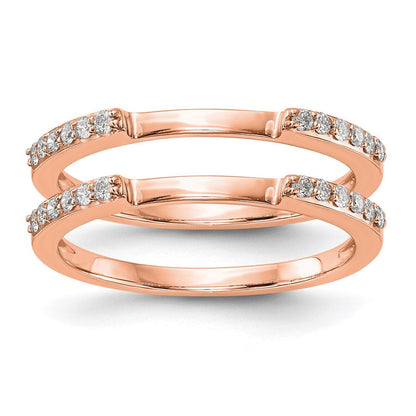 14K Roségold Eheringe-Set mit 2 echten Diamanten