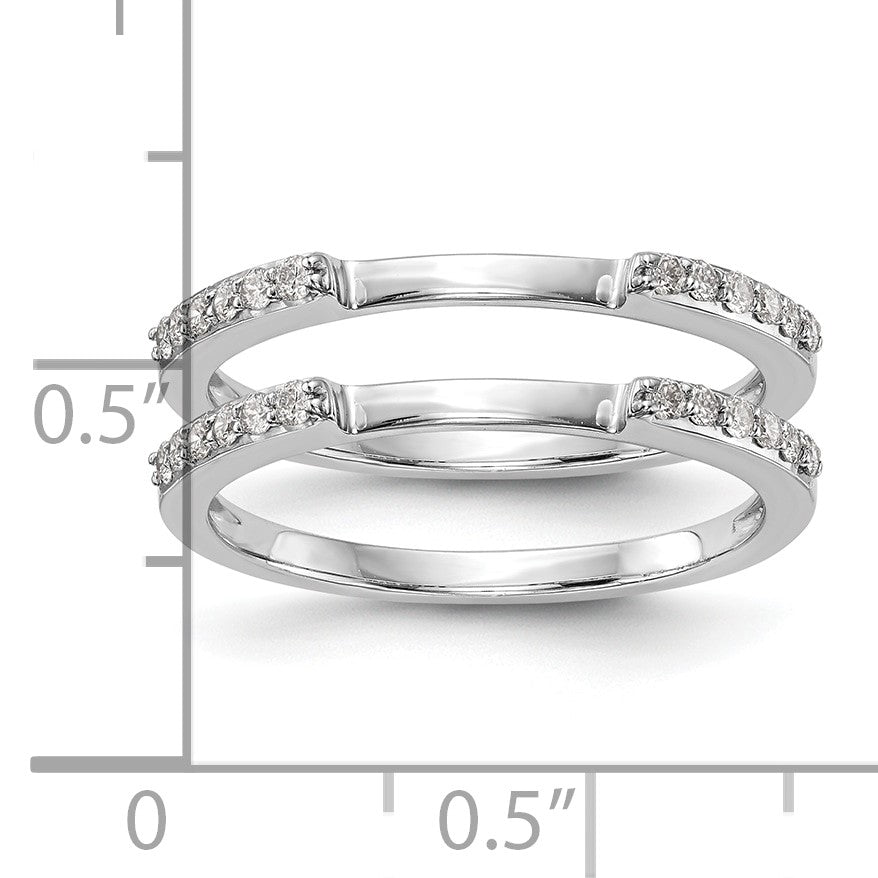 14K Weißgold-Set mit 2 Eheringen mit natürlichen Diamanten