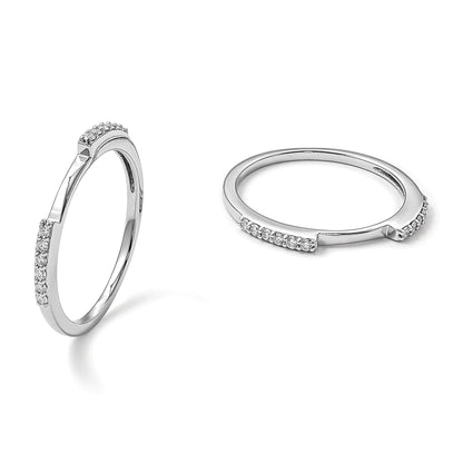 14K Weißgold-Set mit 2 Eheringen mit natürlichen Diamanten
