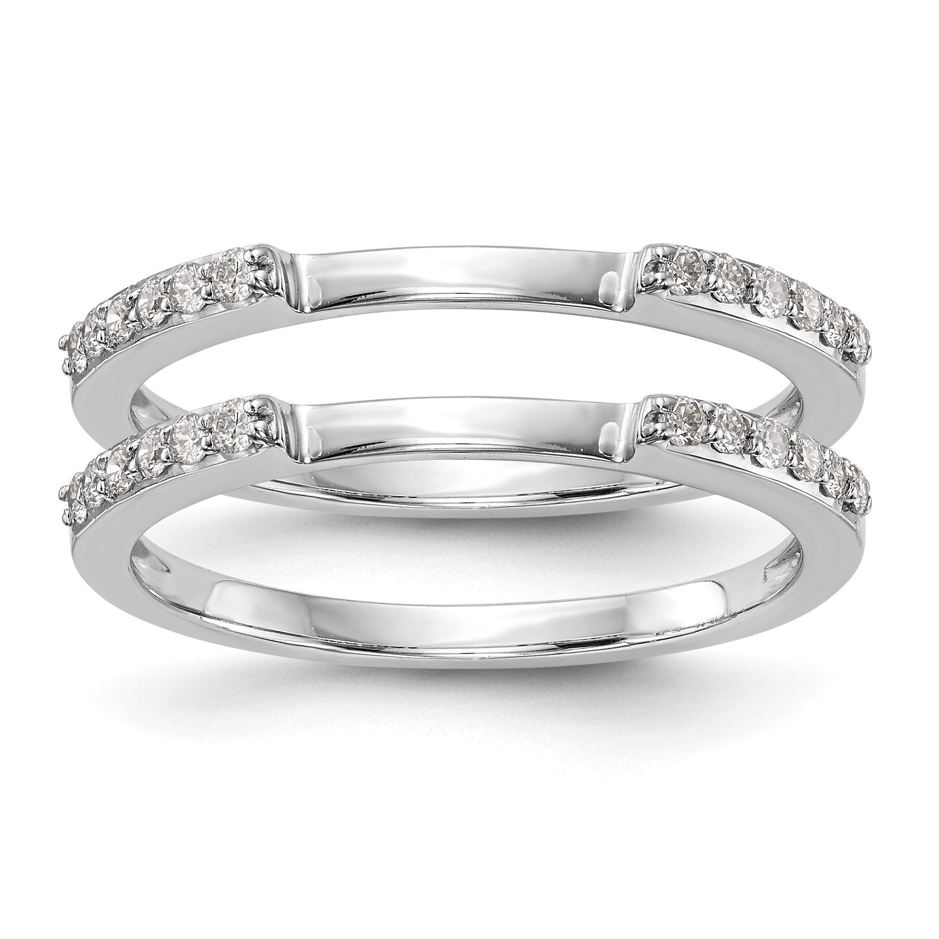 14K Weißgold-Set mit 2 Eheringen mit natürlichen Diamanten