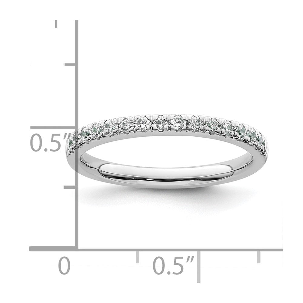 14K Weißgold Damen-Trauring mit natürlichen Diamanten