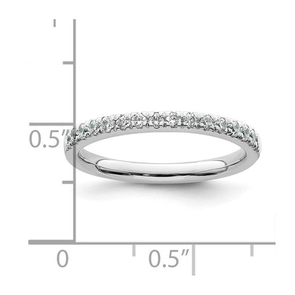 14K Weißgold Damen-Trauring mit natürlichen Diamanten