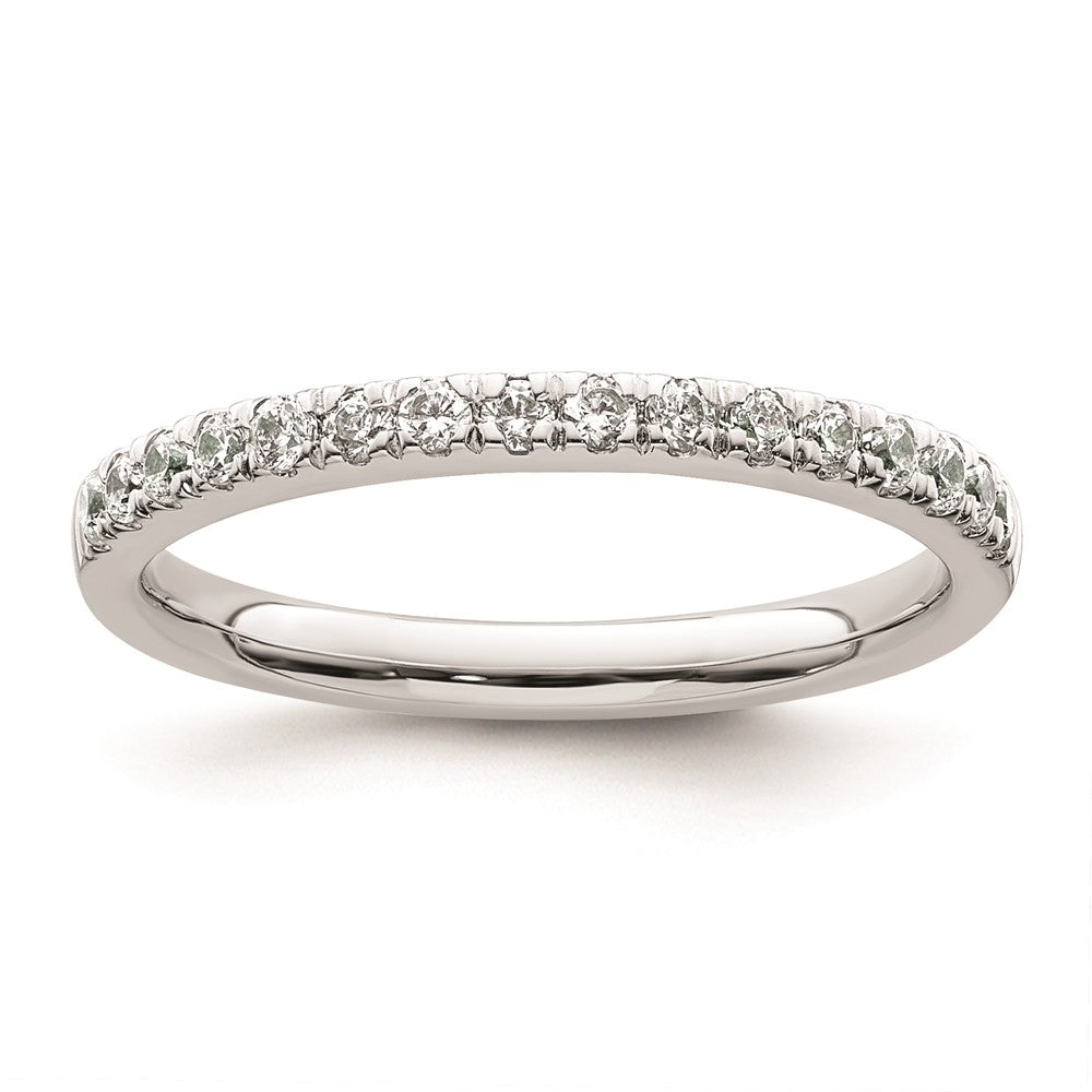 14K Weißgold Damen-Trauring mit natürlichen Diamanten
