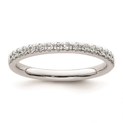 14K Weißgold Damen-Trauring mit natürlichen Diamanten
