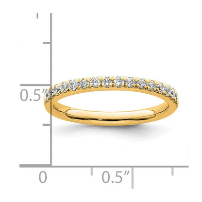 14K Gelbgold Diamant Ehering Ring G-i, Si1-2