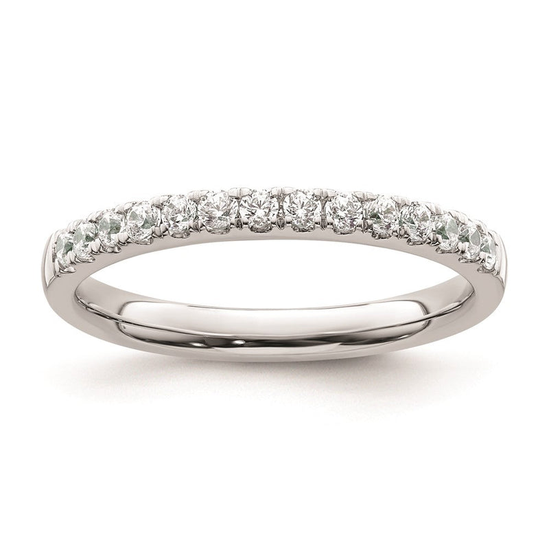 Trauring aus 14K Weißgold mit natürlichen Diamanten