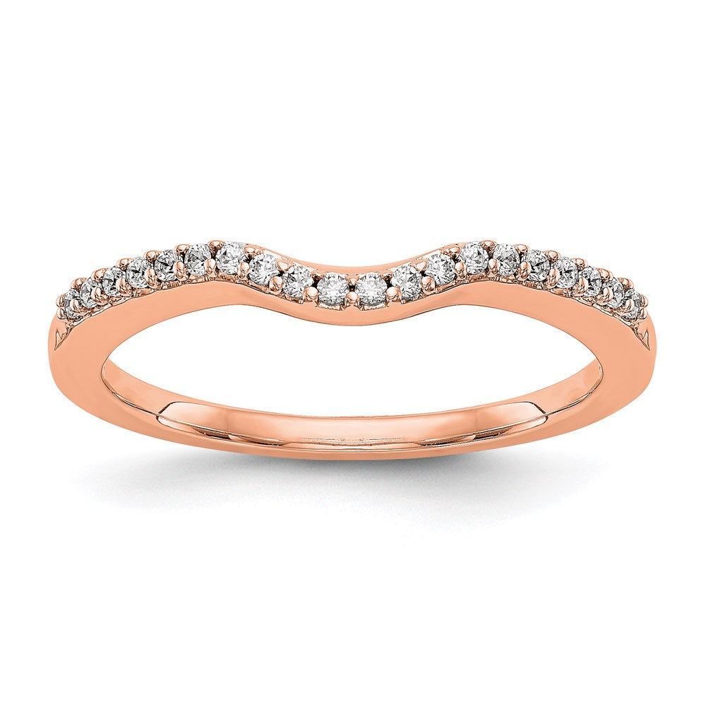 14K Roségold Ehering mit echten Diamanten
