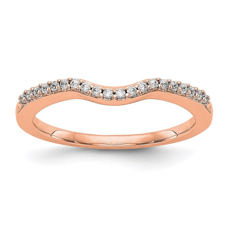 14K Roségold Ehering mit echten Diamanten